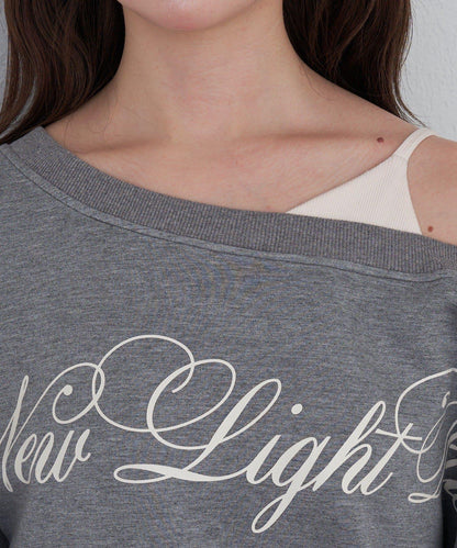 【RAY CASSIN】層疊字母單肩衛衣