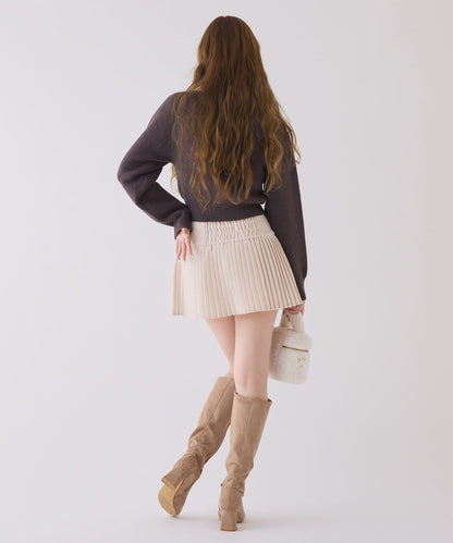 拼色毛邊領針織衫