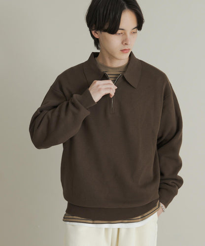 衛衣風半拉鍊針織衫