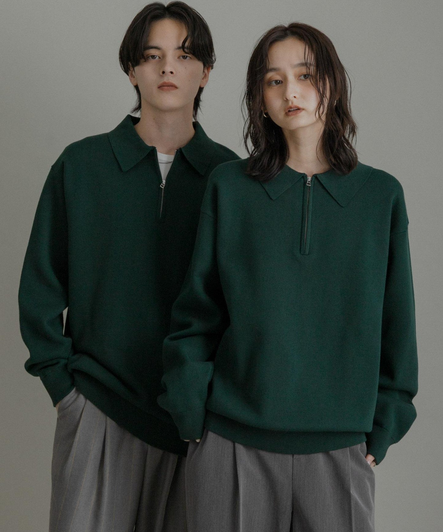 衛衣風半拉鍊針織衫