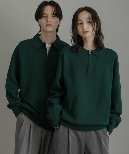 衛衣風半拉鍊針織衫