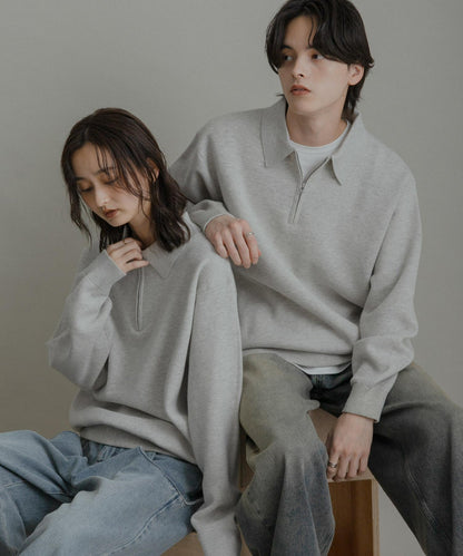 衛衣風半拉鍊針織衫