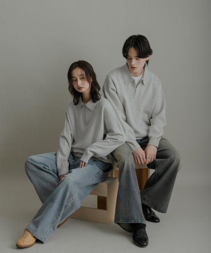 衛衣風半拉鍊針織衫