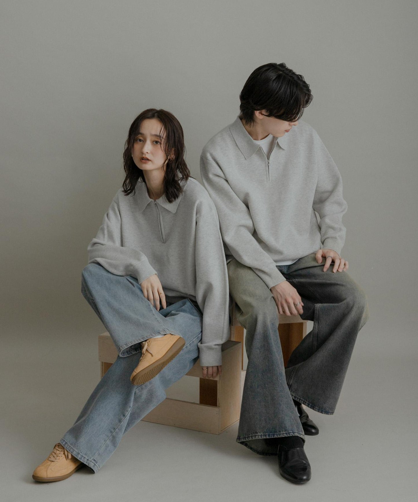 衛衣風半拉鍊針織衫