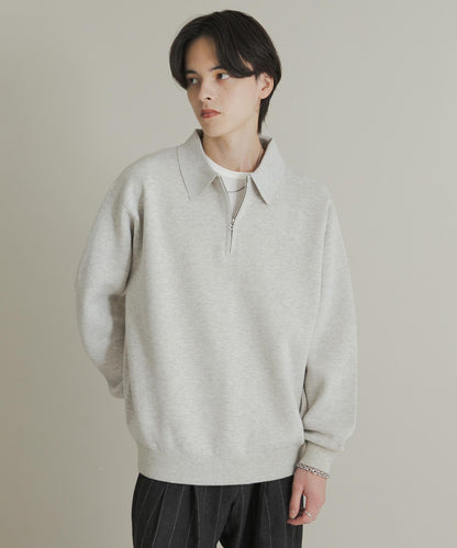 衛衣風半拉鍊針織衫