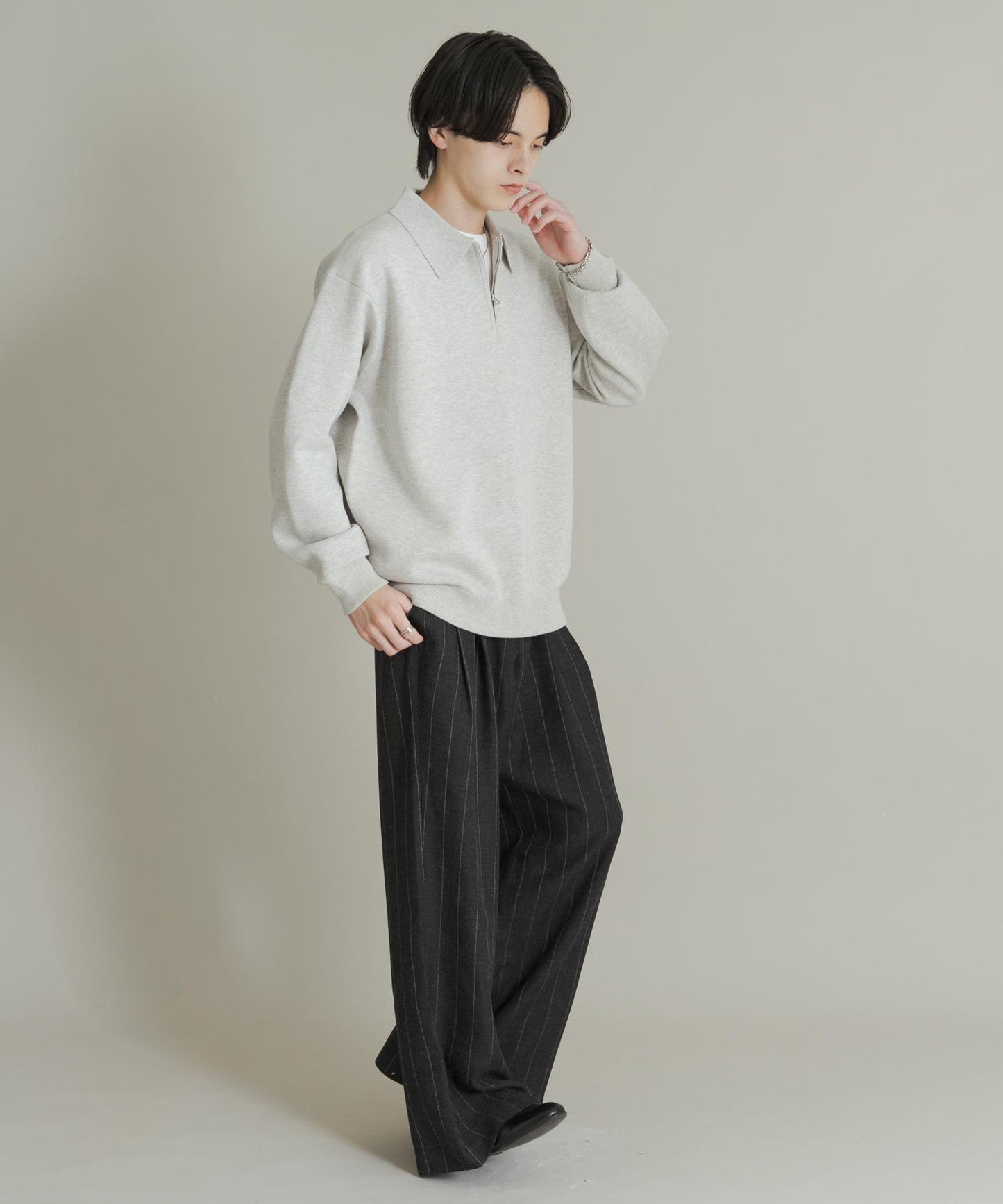 衛衣風半拉鍊針織衫