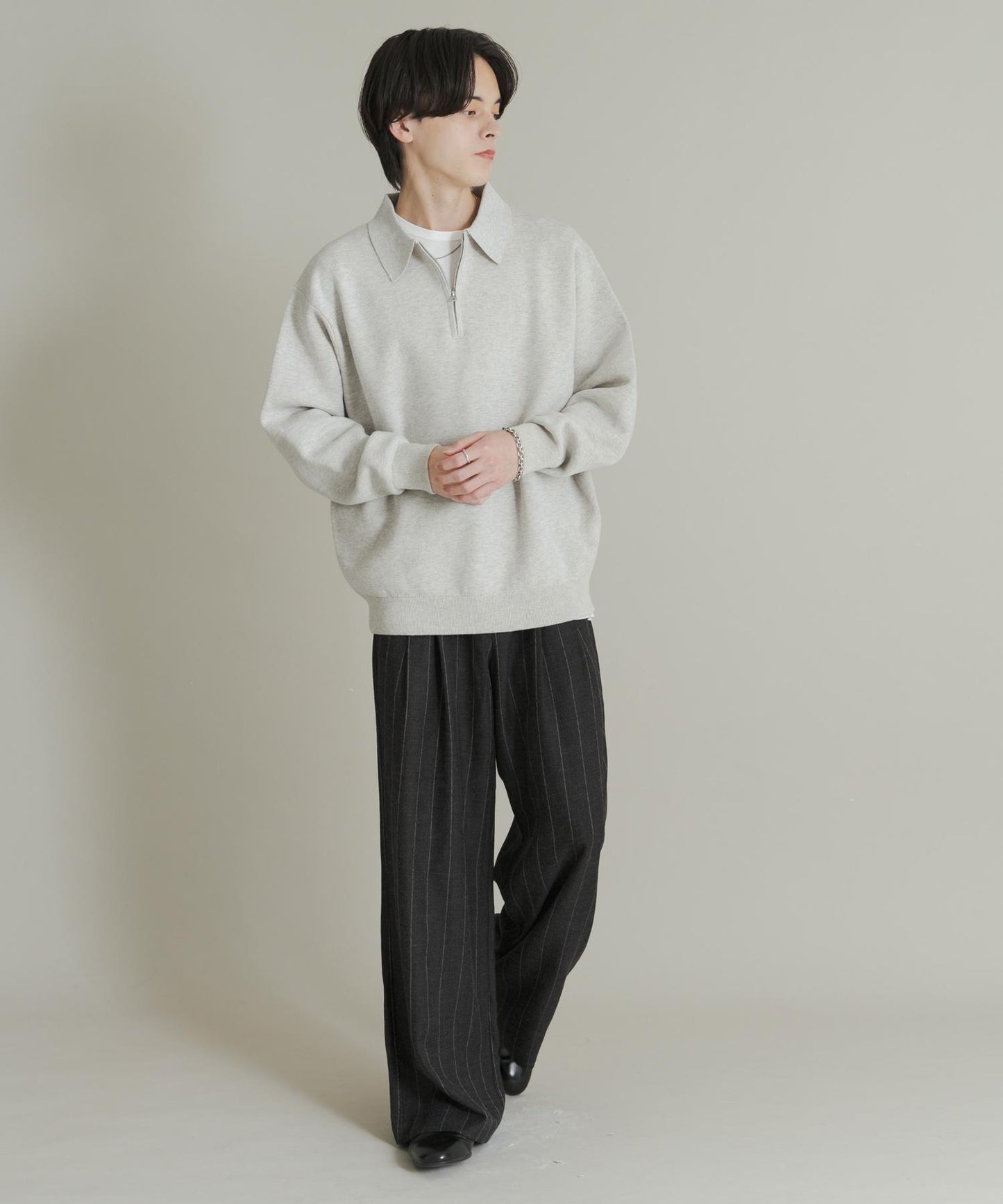 衛衣風半拉鍊針織衫