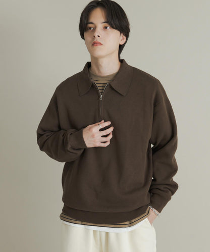 衛衣風半拉鍊針織衫