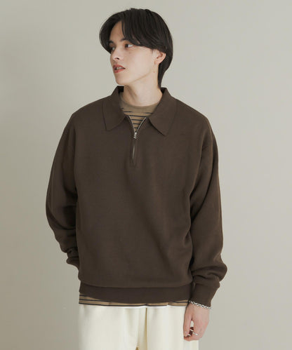 衛衣風半拉鍊針織衫