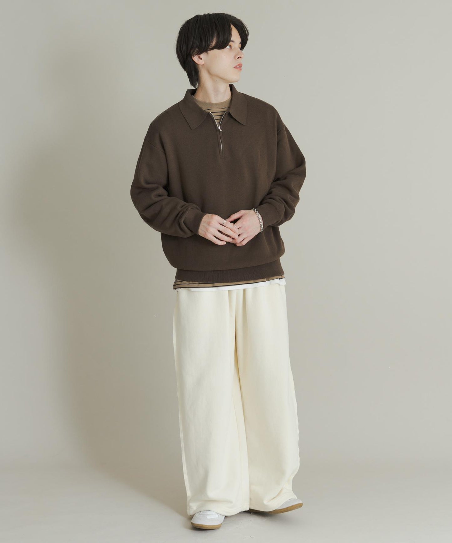 衛衣風半拉鍊針織衫