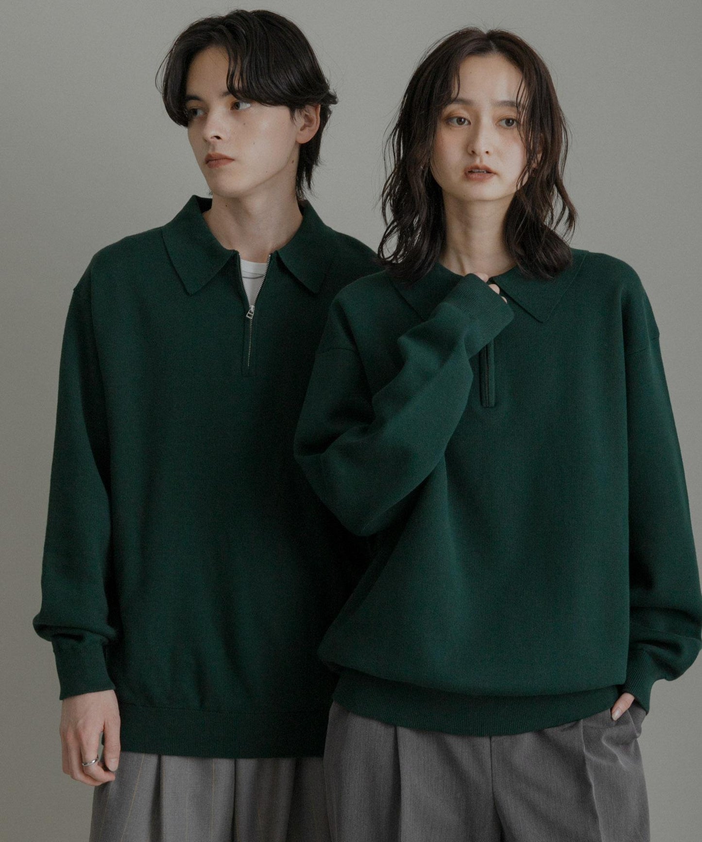 衛衣風半拉鍊針織衫