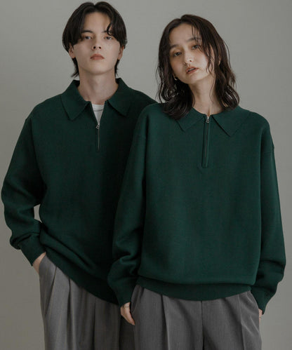 衛衣風半拉鍊針織衫