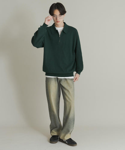 衛衣風半拉鍊針織衫