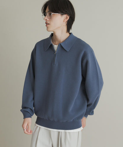 衛衣風半拉鍊針織衫