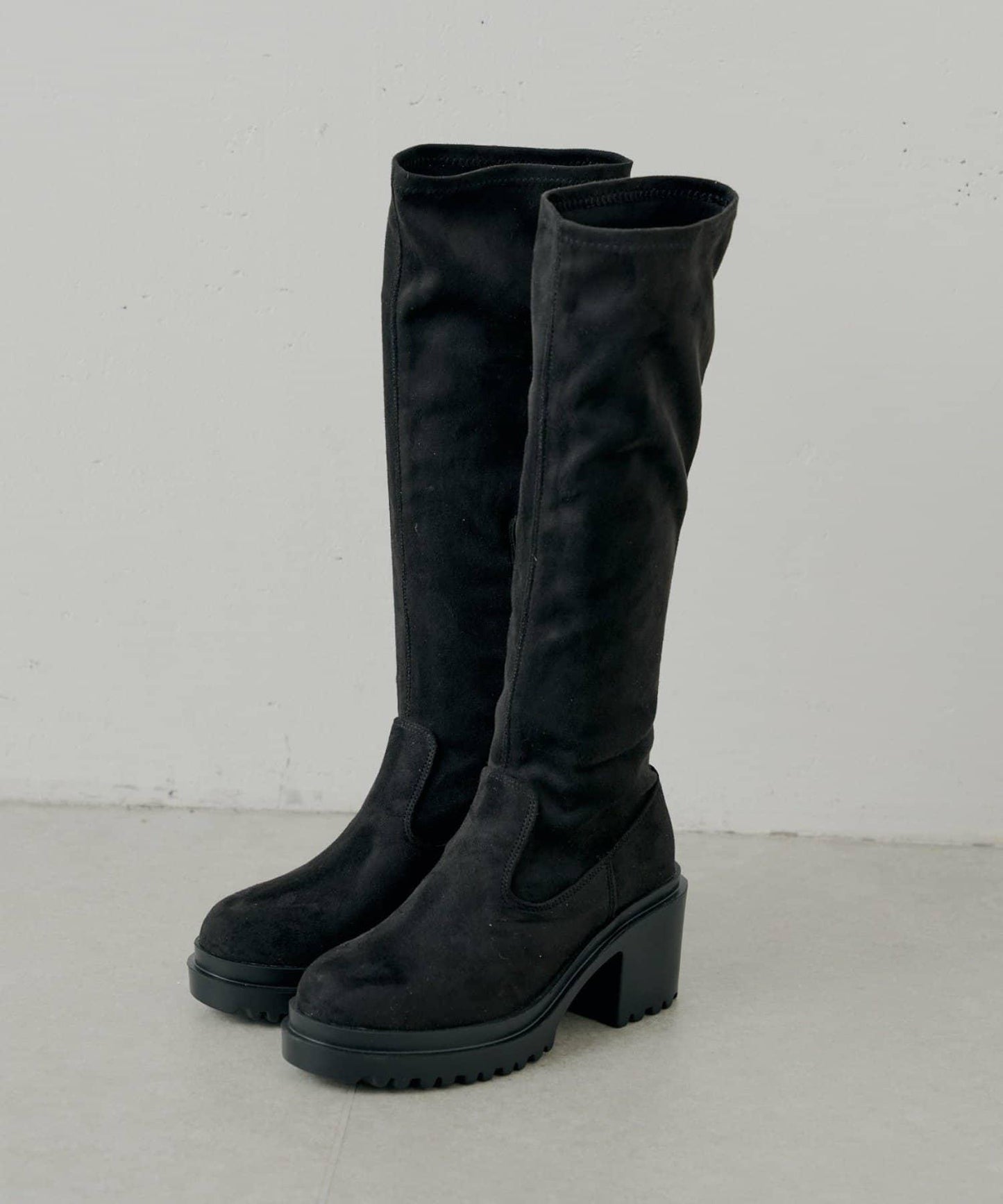 厚底粗跟彈力長靴