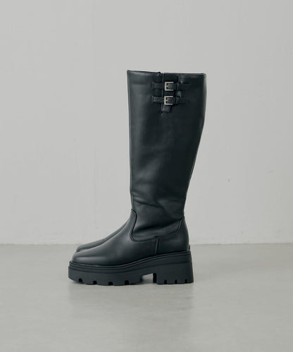 厚底帶扣設計長靴