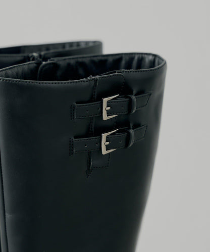 厚底帶扣設計長靴