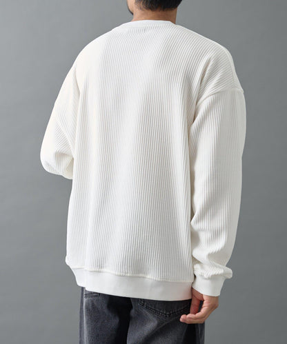 剪裁燈芯絨圓領衫