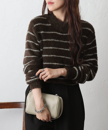 毛圈條紋針織套頭衫