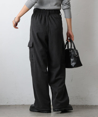 羊毛感針織工裝褲