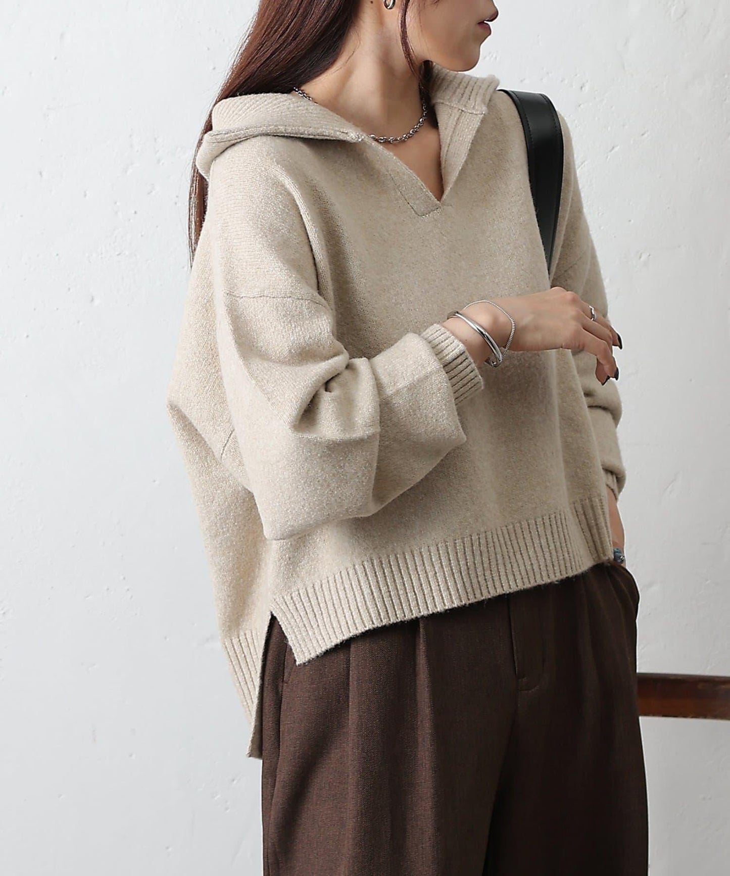 柔軟帶領開襟襯衫