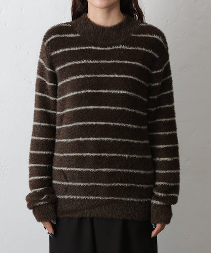 毛圈條紋針織套頭衫