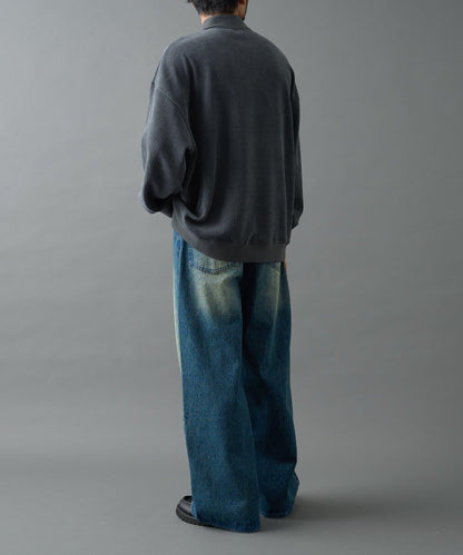 燈芯絨剪裁長袖POLO衫