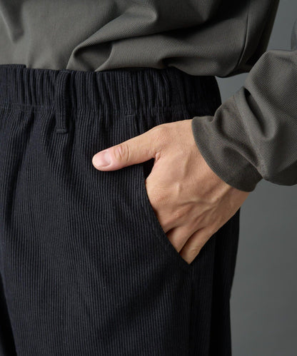 彈力燈芯絨束腳褲