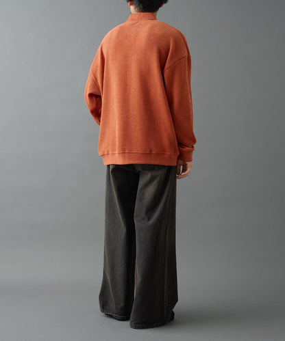 燈芯絨剪裁長袖POLO衫