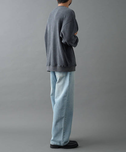 剪裁燈芯絨圓領衫