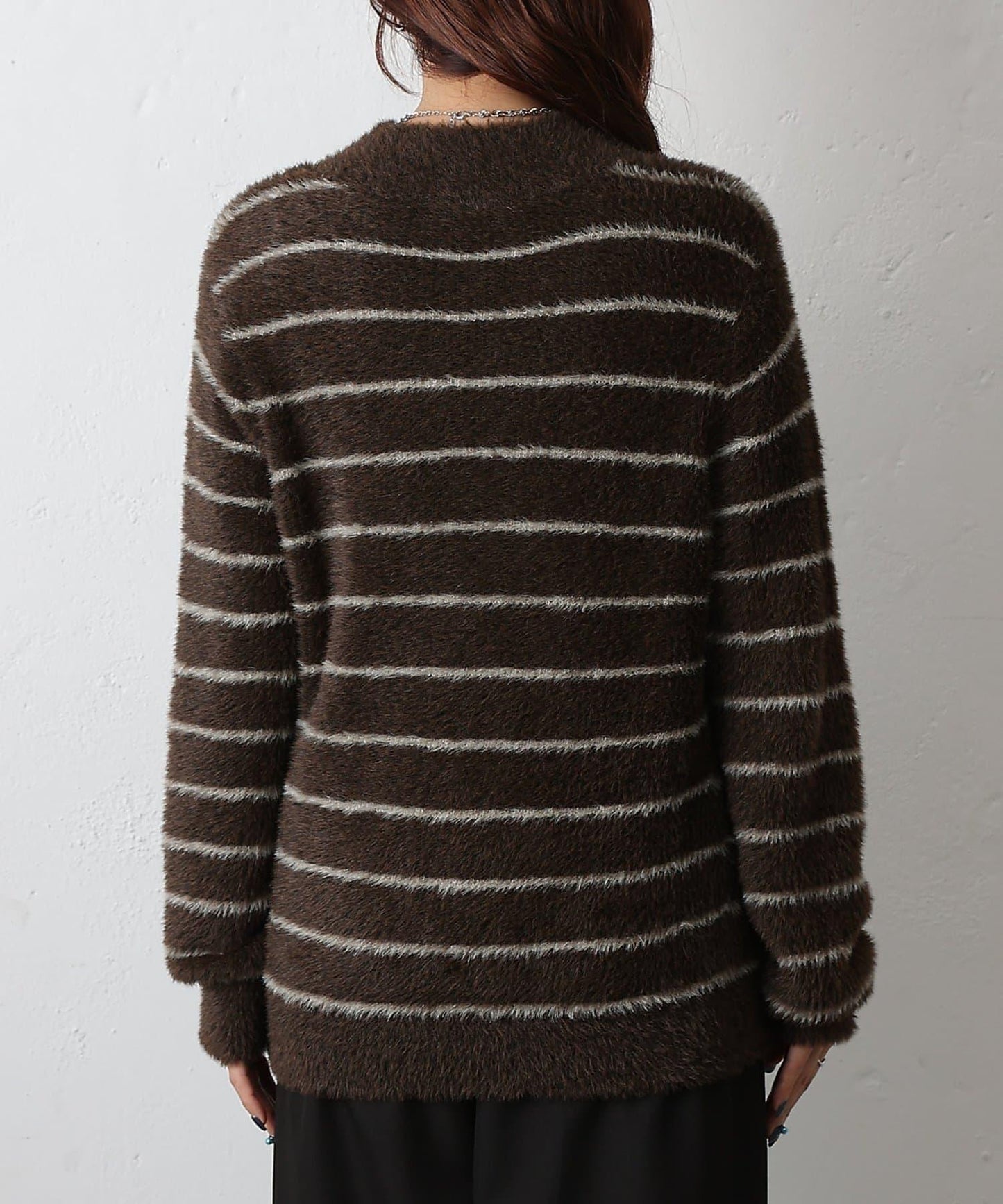 毛圈條紋針織套頭衫
