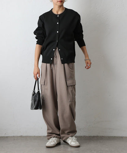 羊毛感針織工裝褲