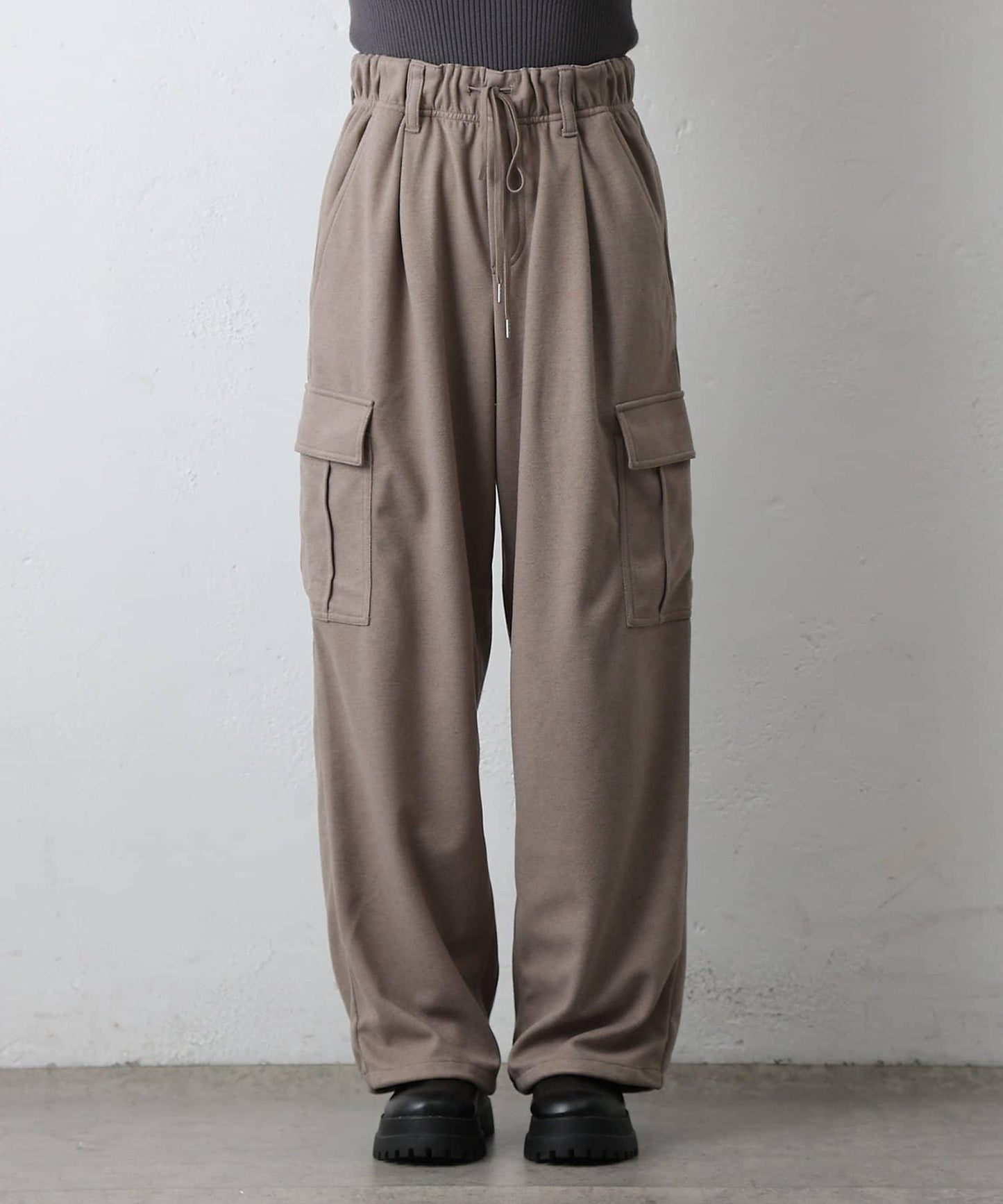 羊毛感針織工裝褲