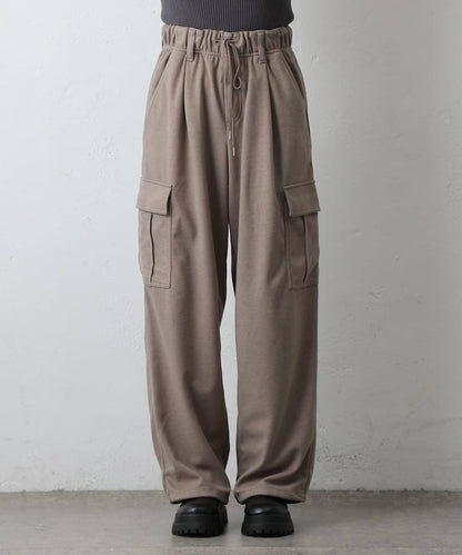 羊毛感針織工裝褲