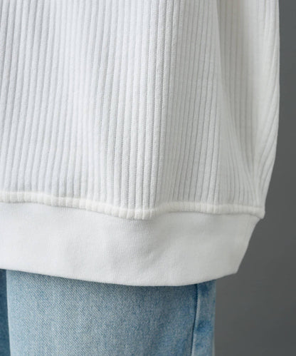 燈芯絨剪裁長袖POLO衫