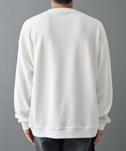 剪裁燈芯絨圓領衫