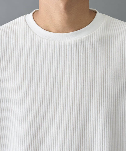 剪裁燈芯絨圓領衫