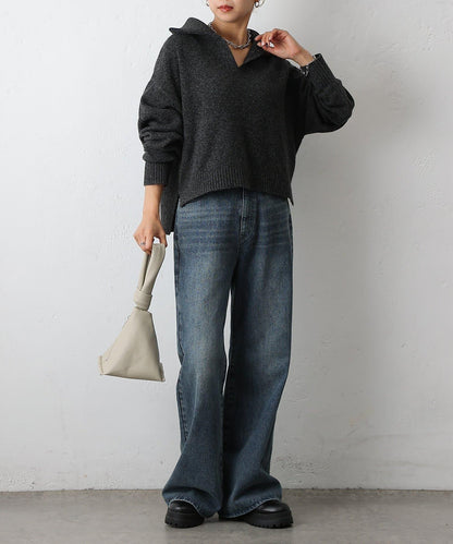 柔軟帶領開襟襯衫