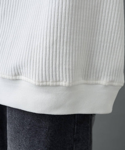 剪裁燈芯絨圓領衫