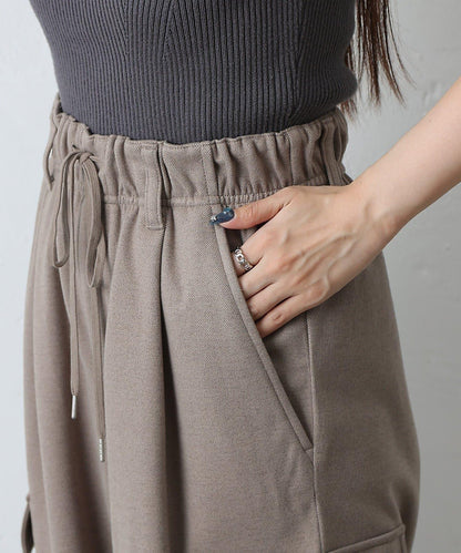 羊毛感針織工裝褲