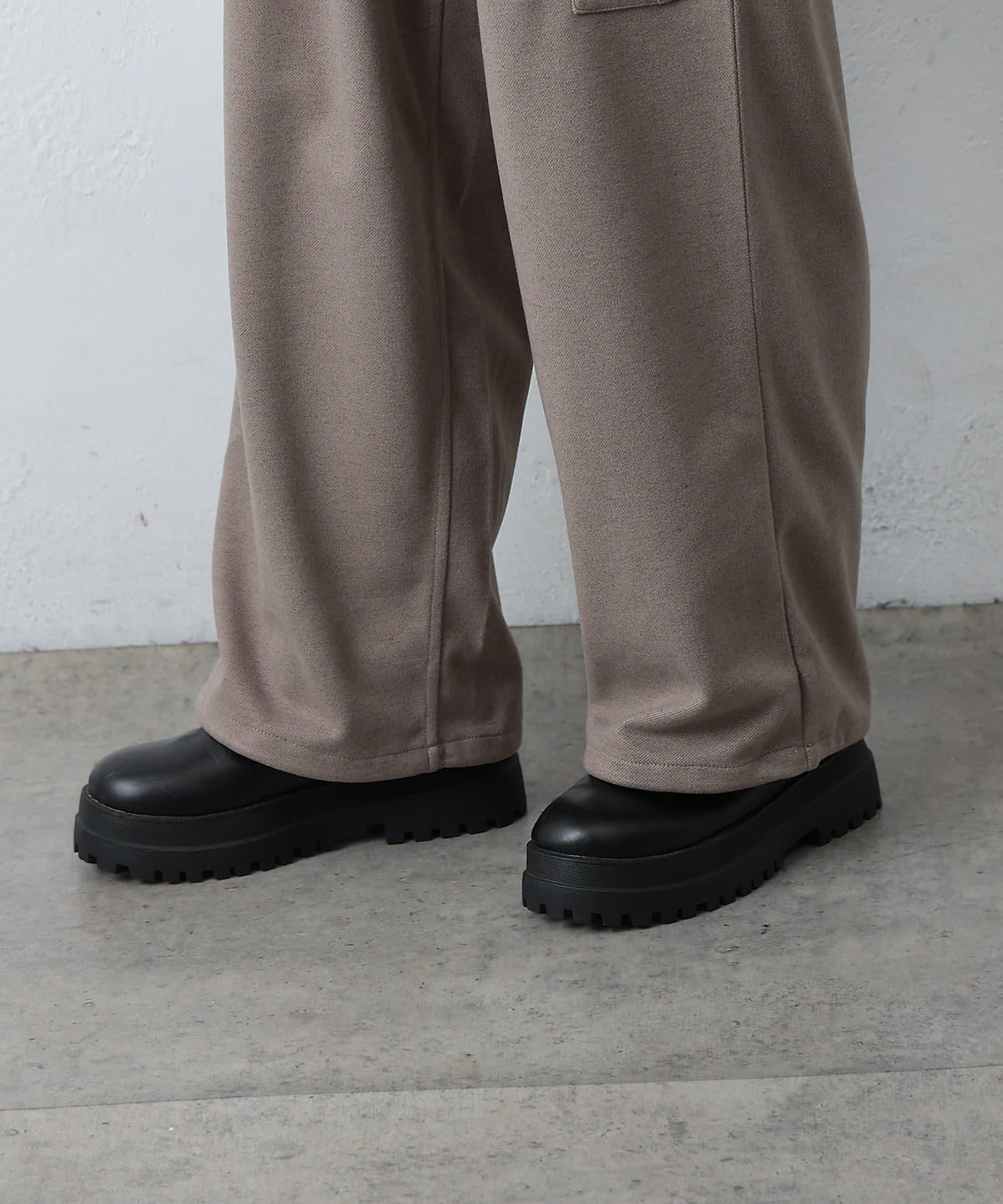 羊毛感針織工裝褲