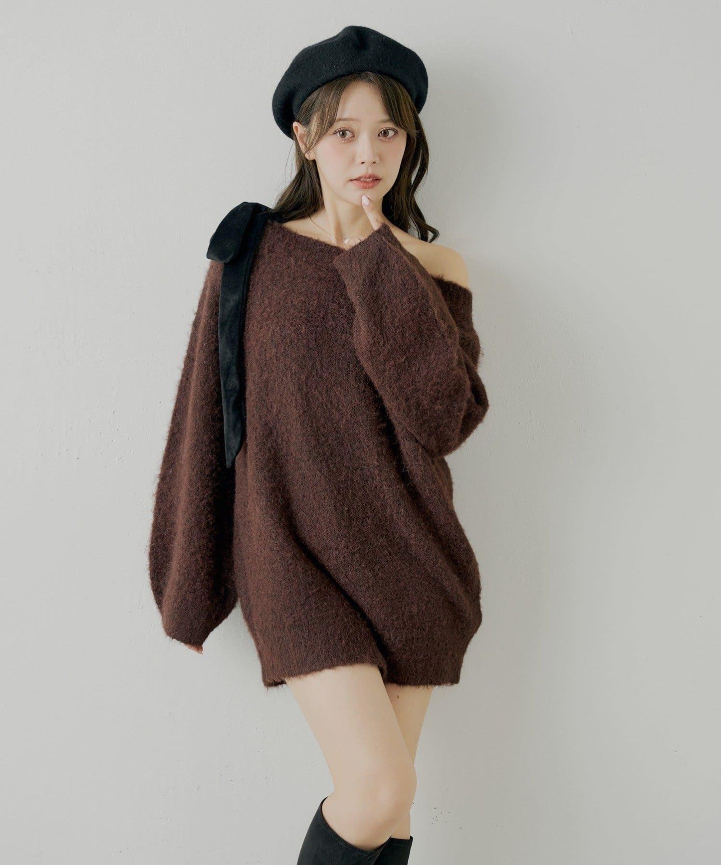 【復刻】天鵝絨蝴蝶結連帽連衣裙