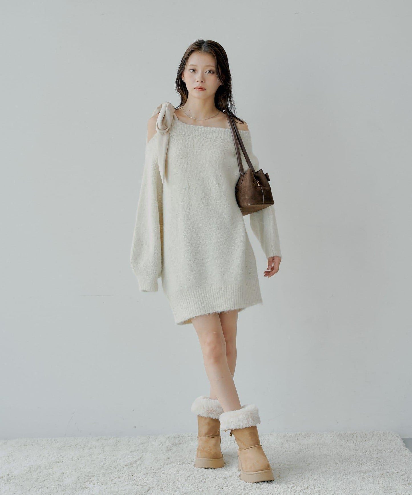 【復刻】天鵝絨蝴蝶結連帽連衣裙