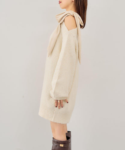 【復刻】天鵝絨蝴蝶結連帽連衣裙