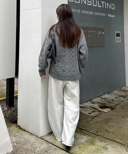 翻領針織麻花毛衣