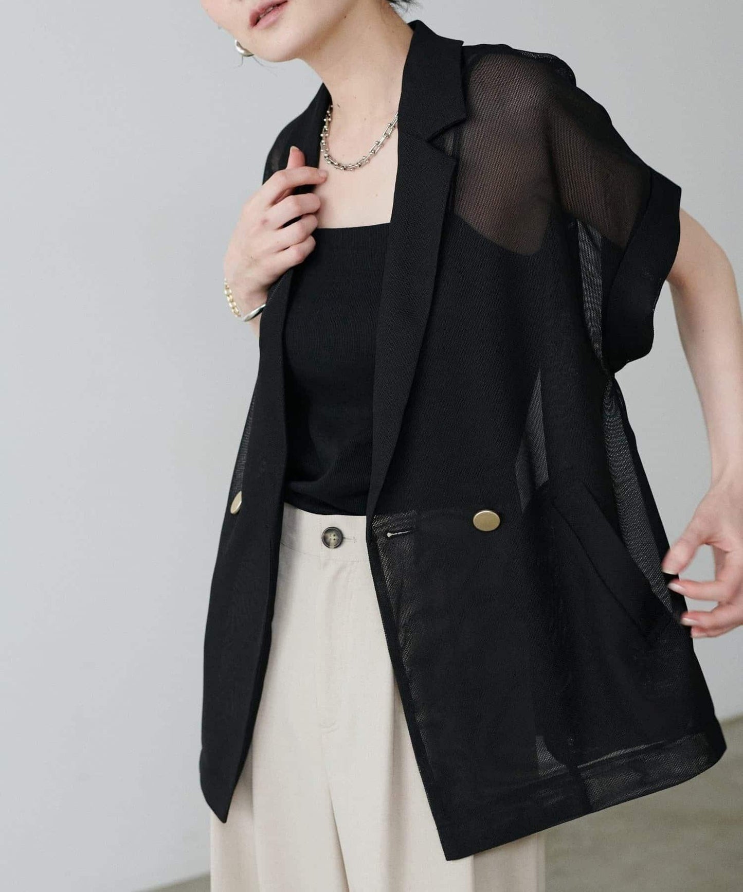 【LARUTA】短袖網眼夾克