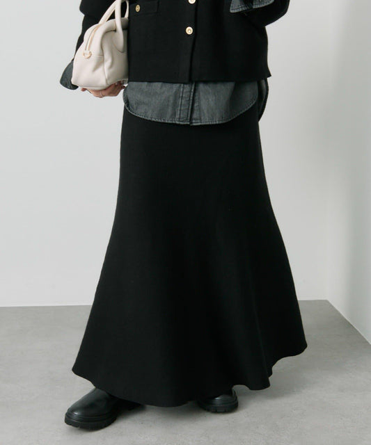 【/復刻】米蘭羅紋針織半身裙