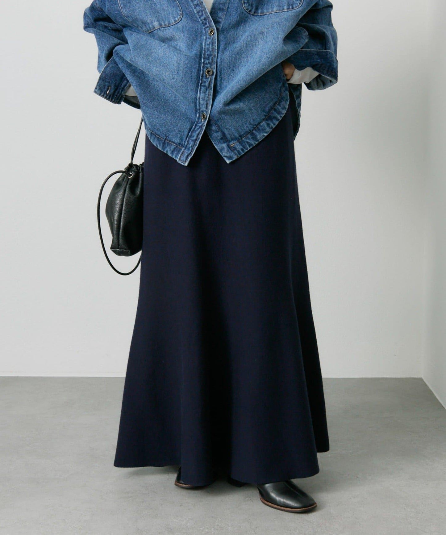 【/復刻】米蘭羅紋針織半身裙