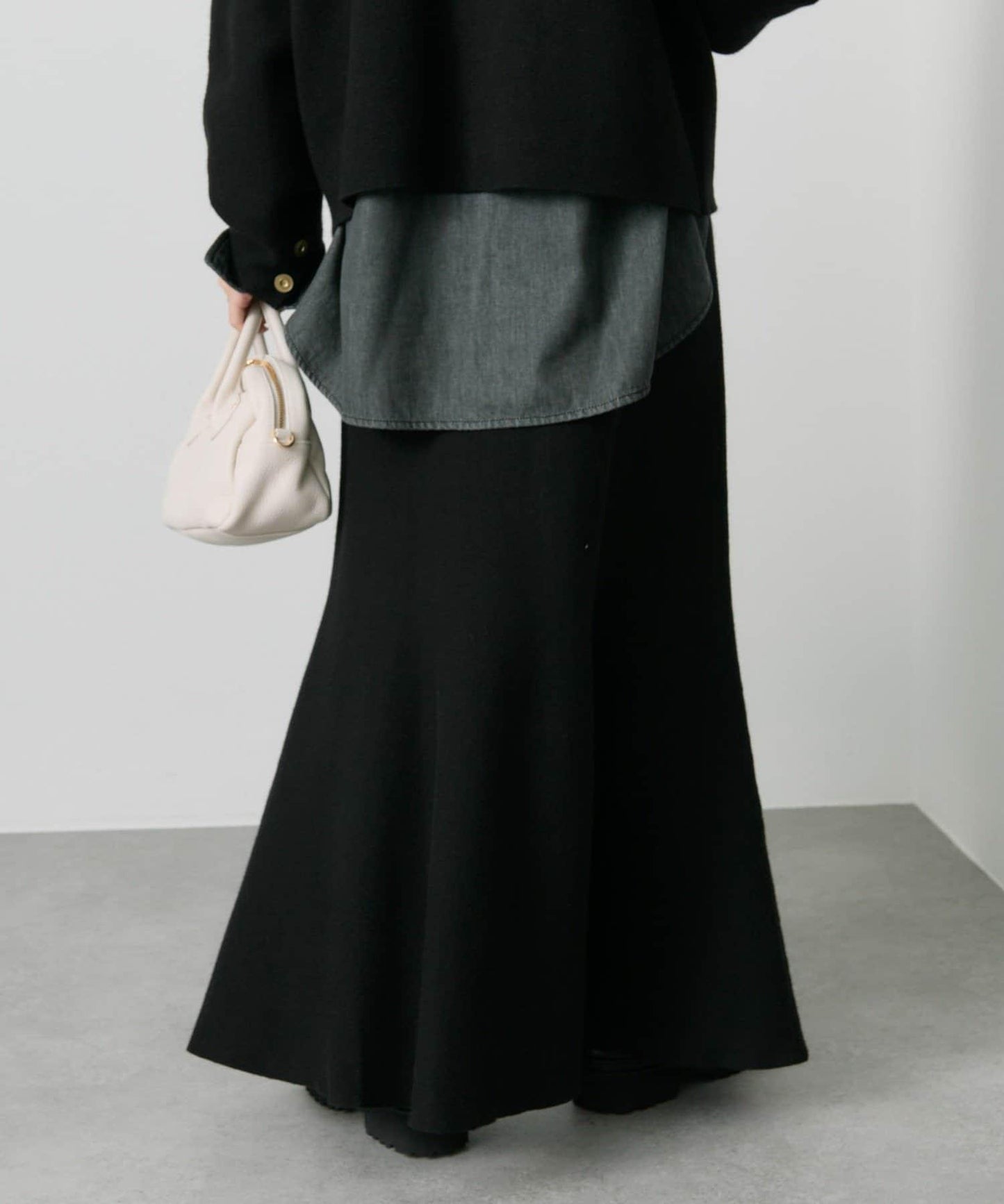 【/復刻】米蘭羅紋針織半身裙