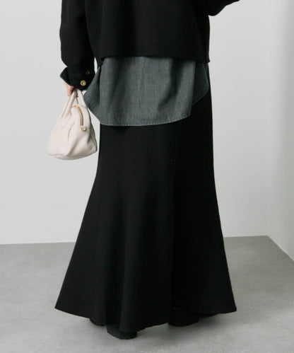 【/復刻】米蘭羅紋針織半身裙